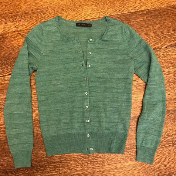 The Limited Sweaters - Limited - Heather Green Cardigan